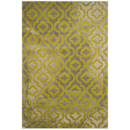 Safavieh Porcello Power Loomed Rectangle Rug- Light Grey - Green- 4 ft. 1 in. x 6 ft. PRL7734G-4